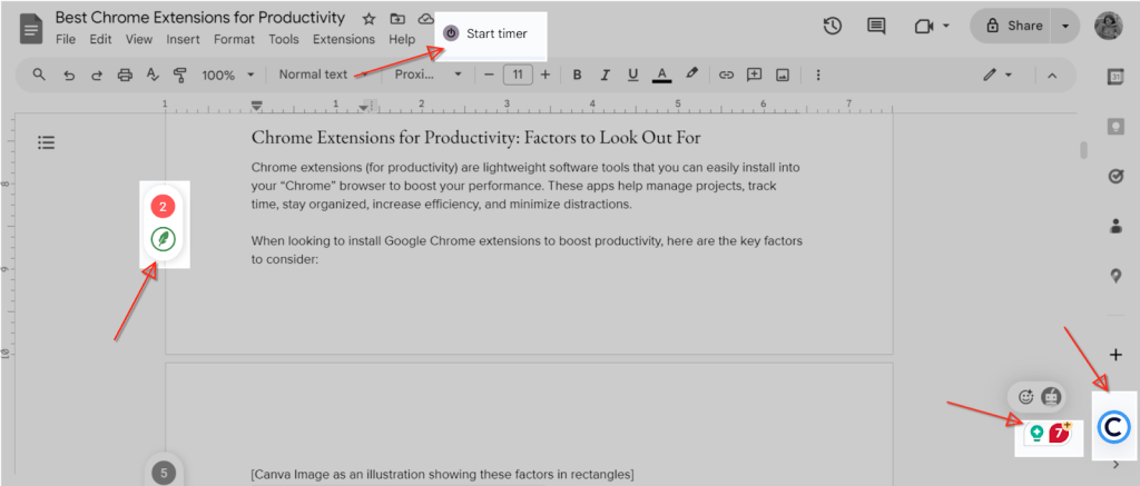 The best Chrome extensions for productivity integrated with Google Docs. 