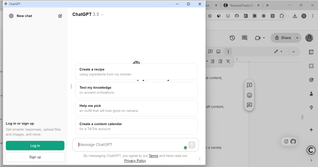 Screenshot for ChatGPT, one of the 10 Best Chrome Extensions for Productivity